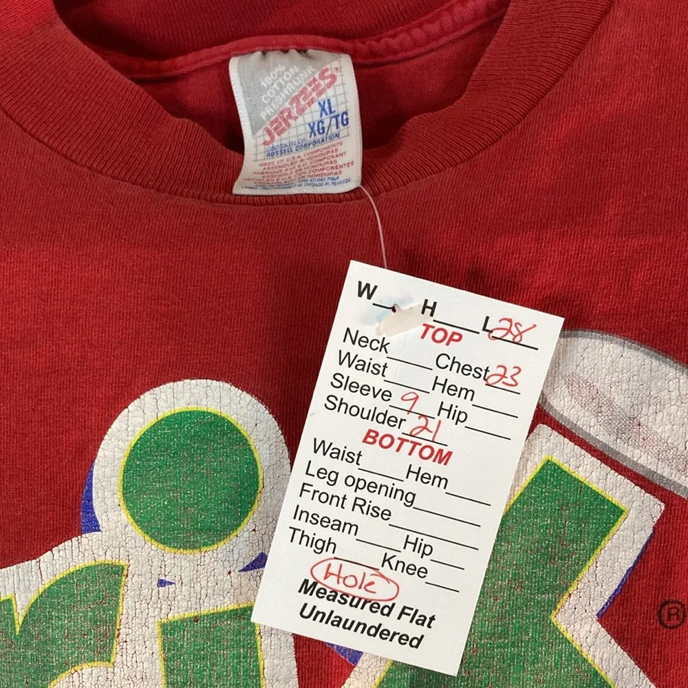 Vintage red “Trix are for kids” T-shirt‎ well worn has flaws size XL 46” chest